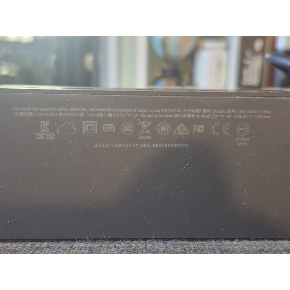 Microsoft 1661 Docking Station for Surface Book Pro 3 4 5 6 7 Tablet - NO PSU